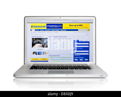 Ryanair budget airlines website on laptop screen Stock Photo