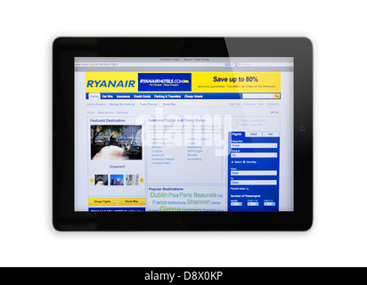Ryanair budget airlines website on iPad Stock Photo
