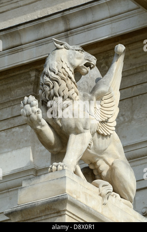 Griffin or Gryphon Sculpture at the Baroque, Neoclassical or Classical Palais Longchamp (1836-1869) or Longchamp Palace Marseille Provence France Stock Photo