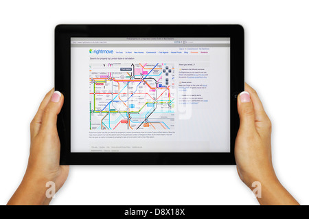 Rightmove online property search website on iPad - London Stock Photo
