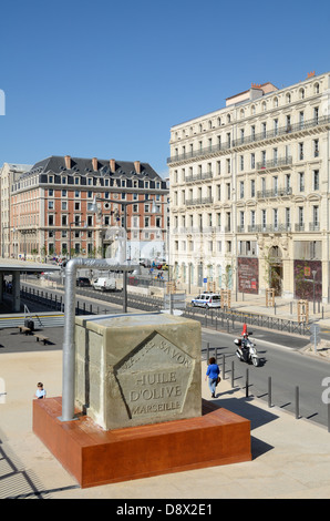 Giant Olive Oil Soap Sculpture or Savon de Marseille on La Joliette Quay or Waterfront Marseille Provence France Stock Photo