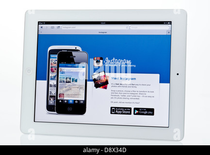 Apple Ipad showing Instagram Website. Stock Photo