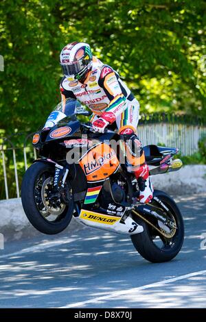 Isle of Man, UK. 5th June, 2013. * during the Monster Energy Supersport race at the Isle of Man TT. Stock Photo