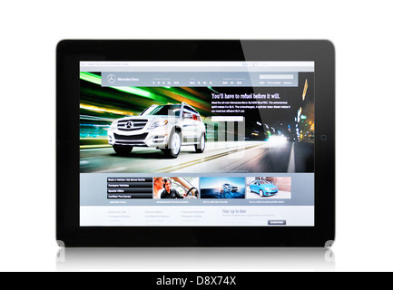 Mercedes Benz website - car manufacturer on iPad Stock Photo