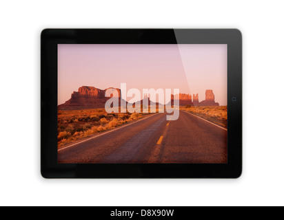 iPad screen showing photo Stock Photo