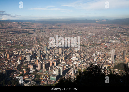 Bird's eye view of Bogota from Monserrate Peak, Bogota, Colombia Stock Photo