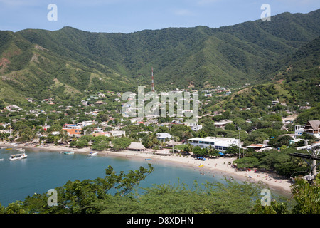 View over the bay of Taganga, near Santa Marta, Colombia Stock Photo