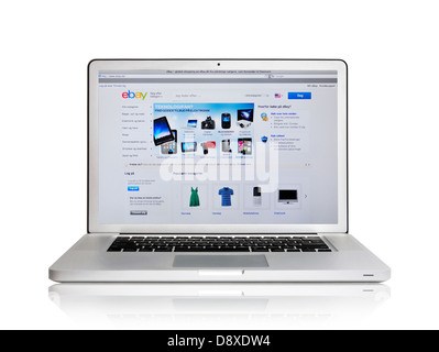 Denmark eBay online shopping website on laptop screen Stock Photo