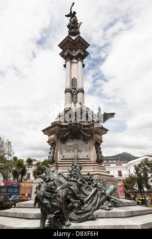 Plaza de la Independencia, Independence Monument, Quito, Old City, Ecuador Stock Photo