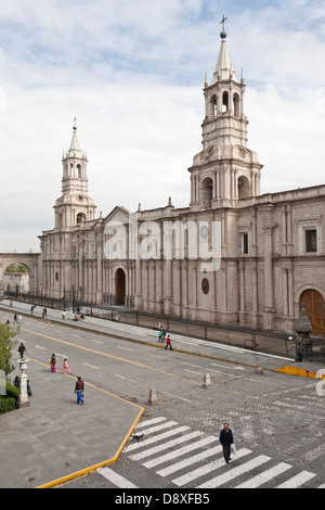 Plaza de Armas, Cathedral, Arequipa, Peru Stock Photo