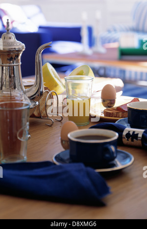 Table setting for breakfast Stock Photo