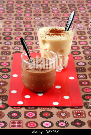 Banana milk shake and a  Nutella milk shake Stock Photo