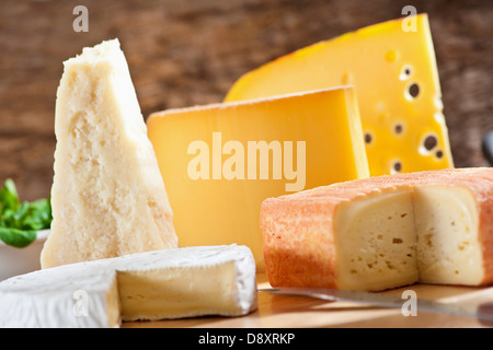 Selection of cheeses Stock Photo