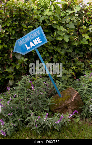 Cameroon, north west, May 2013. Kumba. Sign for Memory Lane. Stock Photo