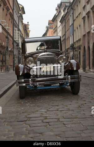 Oldtimer car Essex Super Six on Old Town in Warsaw, Poland Stock Photo