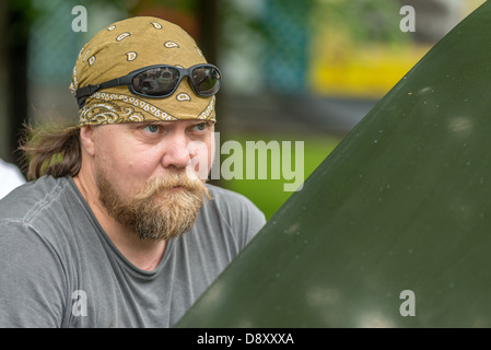 MOSCOW, RUSSIA - Retro festival 'Days of history' in Hermitage Garden. Moscow, May 26, 2013 Stock Photo