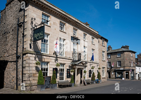 The Royal Hotel Georgian town house hotel Market Place Kirkby Lonsdale Cumbria England UK United Kingdom GB Great Britain Stock Photo