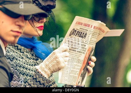 MOSCOW, RUSSIA - Retro festival 'Days of history' in Hermitage Garden. Moscow, May 26, 2013 Stock Photo