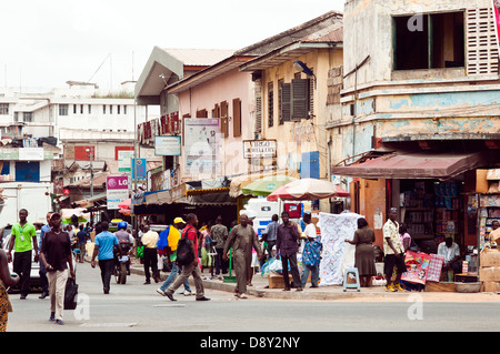 street scene, downtown accra, ghana, africa Stock Photo