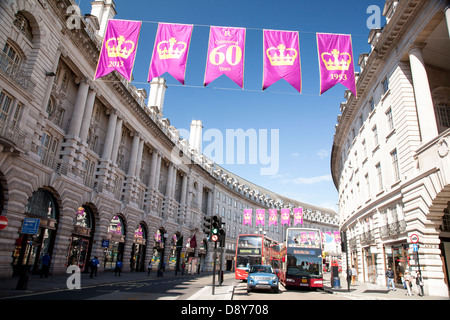 Queen's 60th reign, Regent street, London, England, UK, GB Stock Photo