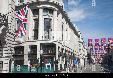 Queen's 60th reign, Haymarket street, England, UK, GB Stock Photo