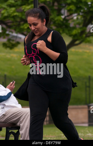 Young Asian Woman Jogging Keeping Fit Running Stock Photo