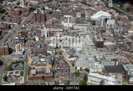 aerial view of Luton town centre Stock Photo