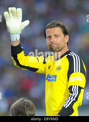 Roman Weidenfeller is pictured during Michael Ballack's farewell match at Red Bull Arena in Leipzig, Germany, 05 June 2013. Photo. Thomas Eisenhuth Stock Photo