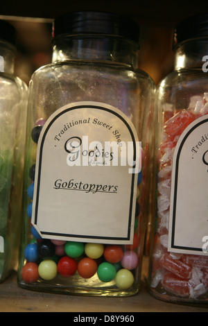 Gobstoppers sweets and confectionery in a jar