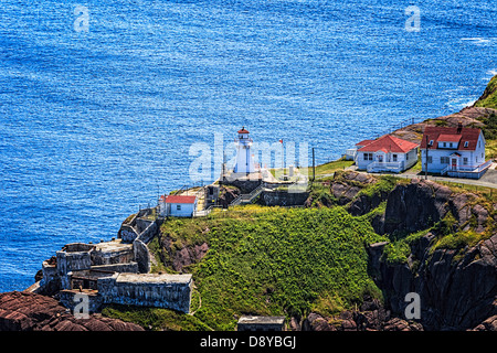 Fort Amherst Lighthouse, on the south side of St. John's Harbour, Newfoundland and Labrador, Canada. Stock Photo