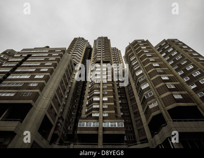 Tall modern apartment building facade Stock Photo