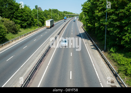 A12 Essex, UK. Vehicles using the outside lane on dual carriageway when ...