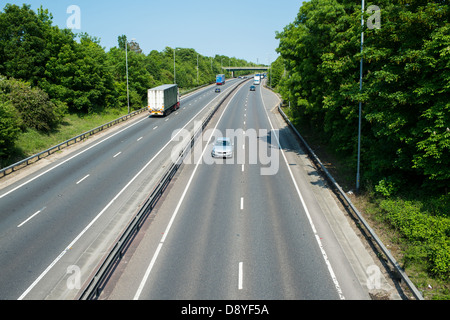 A12 Essex, UK. Vehicles using the outside lane on dual carriageway when ...