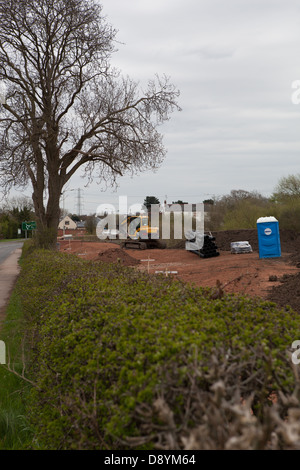 Flood aversion scheme works going on near Tamworth/Hopwas in Staffordshire. Stock Photo