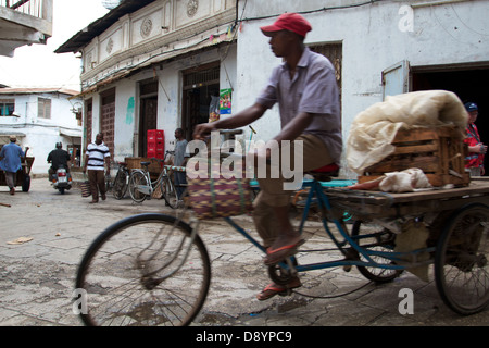 The Streets and Market of Stone Town in Zanzibar Stock Photo