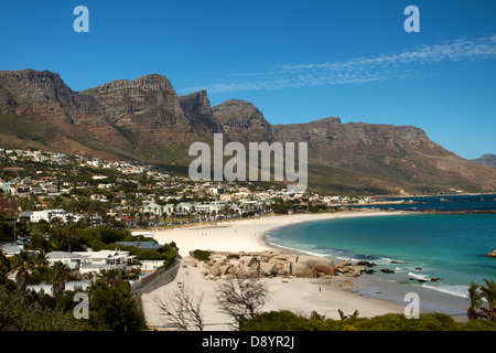 View over the beautiful Camps Bay resort in Cape Town Stock Photo