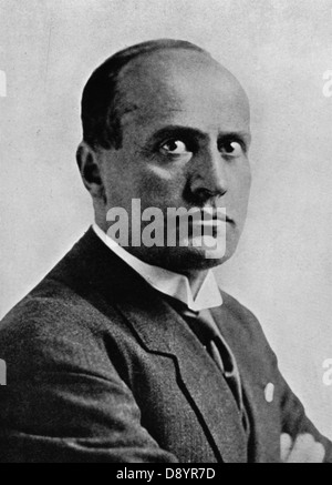 Portrait of Benito Mussolini a.k.a 'Il Duce' Italian fascist dictator Stock Photo