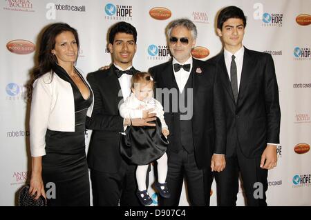 Veronica Berti (l-r), Andrea Bocelli, Amos Bocelli and Matteo Bocelli  attend the Cinema Against AIDS, Stock Photo, Picture And Rights Managed  Image. Pic. PAH-48822759