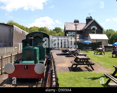 The Tarka Valley Railway Group and the Puffing Billy pub, Great Torrington, Devon, UK 2013 Stock Photo