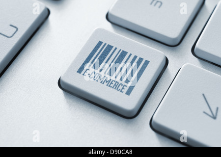 E-commerce button on a modern computer keyboard Stock Photo