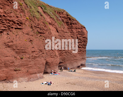 Langstone Rock, Permian red sandstone cliffs, Dawlish, Devon, UK 2013 Stock Photo