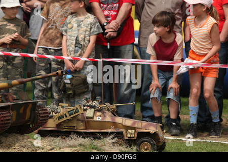 Scale models attend the re-enactment of the 1944 Battle of the Bulge in Orechov near Brno, Czech Republic. The Battle of the Bulge in December 1944 was a major German offensive launched through the Ardennes in Belgium and France on the Western Front towards the end of World War II. Stock Photo