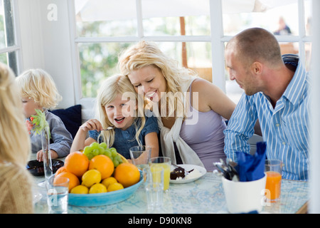 Family having breakfast Stock Photo