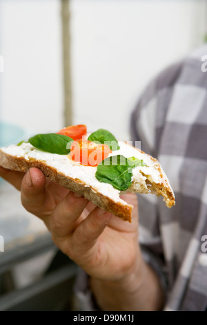A man eating a sandwich. Stock Photo