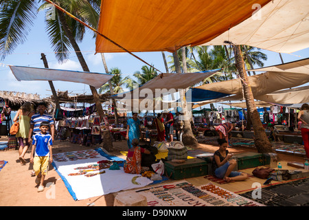 Anjuna was start of the hippy trail to Goa in the sixties. Stock Photo