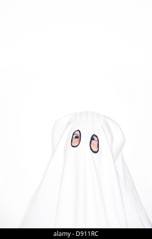 Child in ghost costume, front view Stock Photo - Alamy