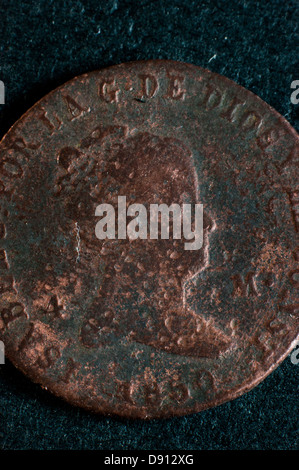 philippine coin in spanish colonial period, in studio setting Stock Photo