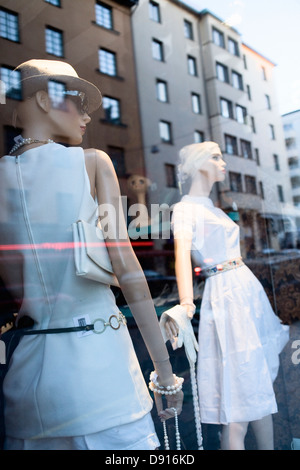 Reflection in a shopwindow, Stockholm, Sweden. Stock Photo