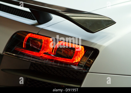 Detail of Audi R8 GT Spyder rear lights. Stock Photo