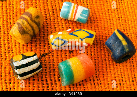 glass beads, ghana, in studio setting Stock Photo